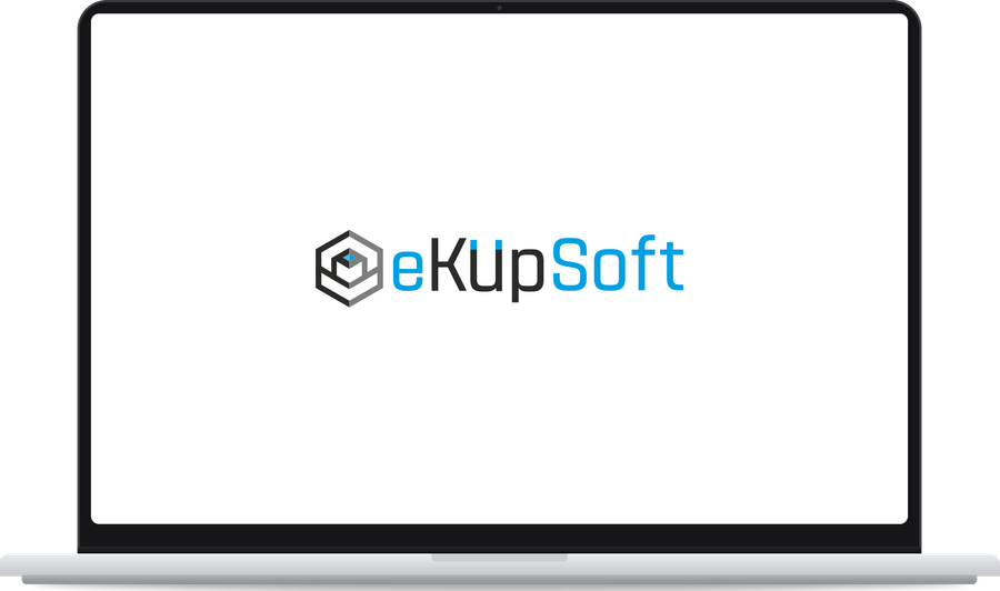 eKüpSoft logolu dizüstü bilgisayar