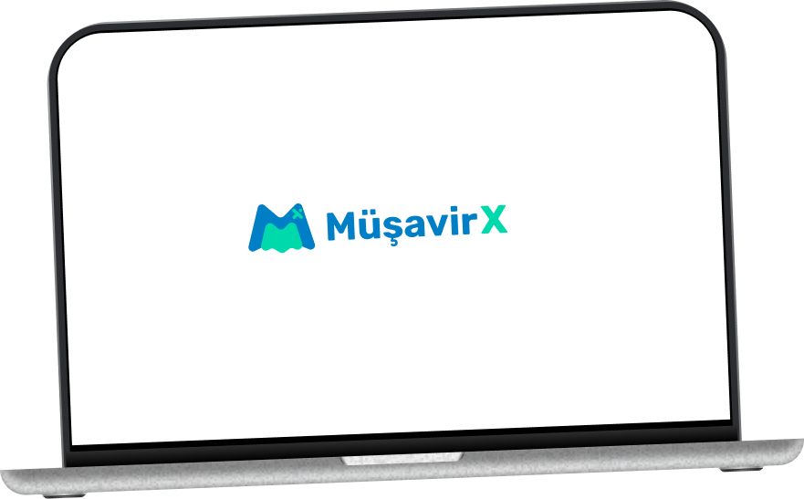 MüşavirX dizüstü bilgisayar ekranında